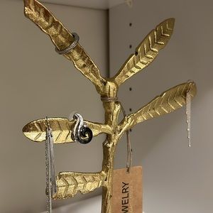 💝 Gold Palm Tree Metal jewelry holder with Rings & earrings plate 🙀 New